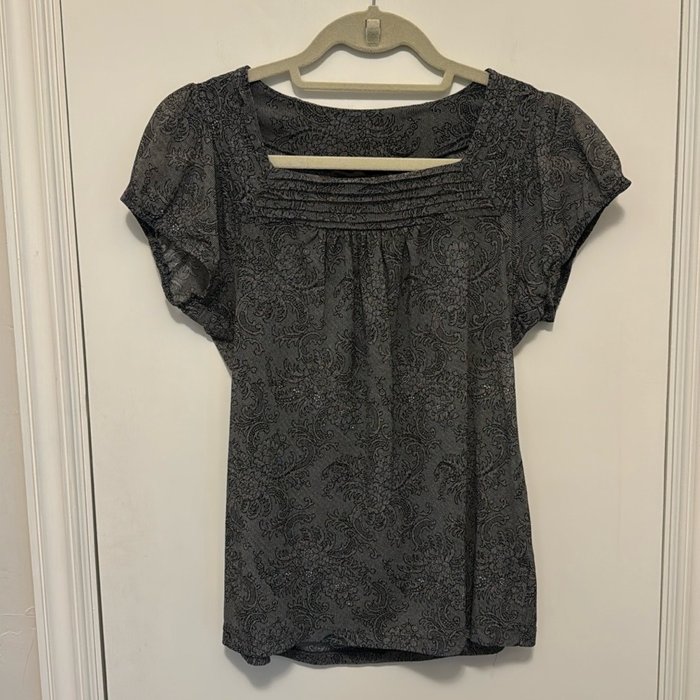 The Limited Floral Paisley Short-Sleeved Blouse
